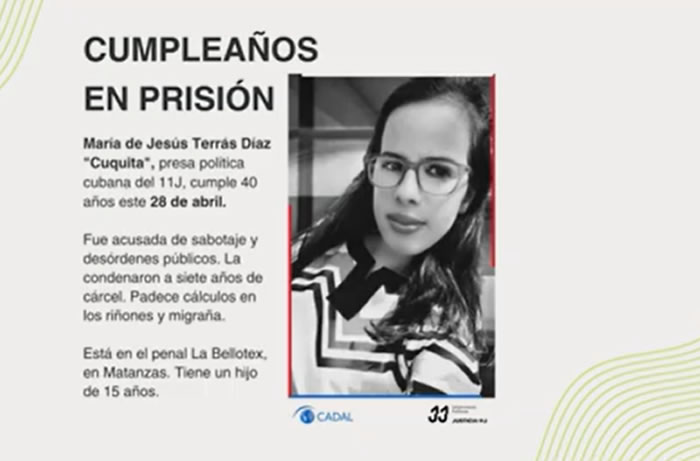 Cumpleaños en prisión: María de Jesús Terrás Díaz, »Cuquita»